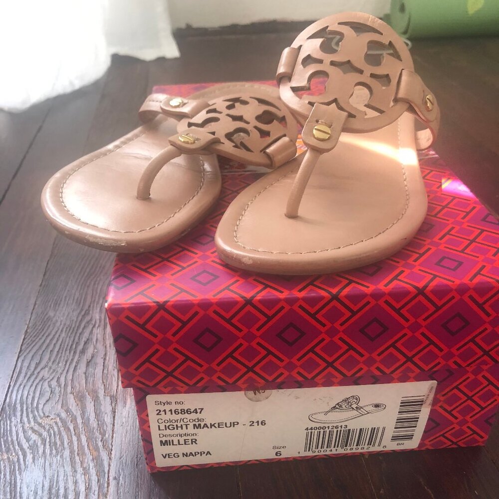 Tory Burch Miller Sandal, Makeup color, size 6
